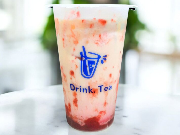 Чай Бабл ти улун с молоком и сырной шапочкой по вкусом персика