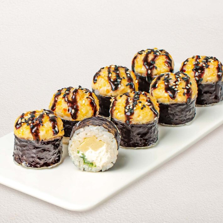 Запеченный с тигровой креветкой ролл