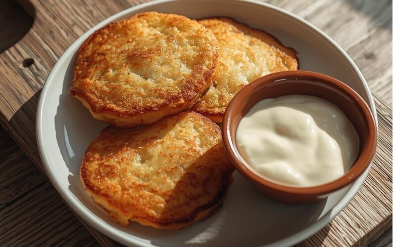 Драники со сметаной