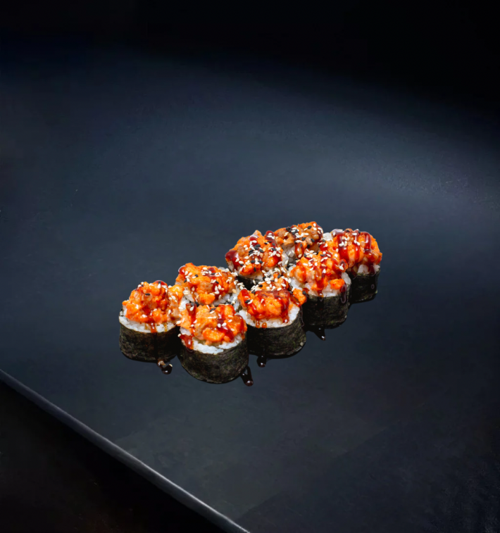 Запечённый ролл «Острый сяке вулкан»