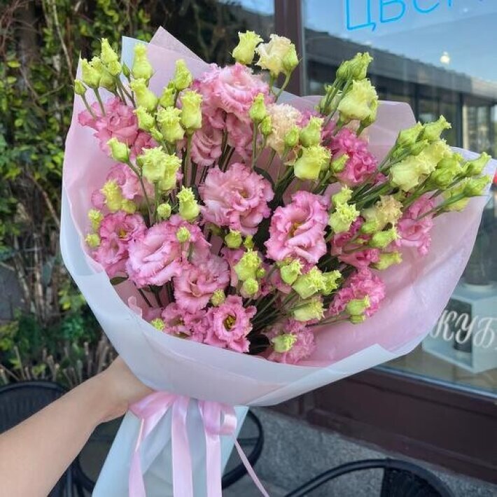 №41 Монобукет из 7 веточек эустомы