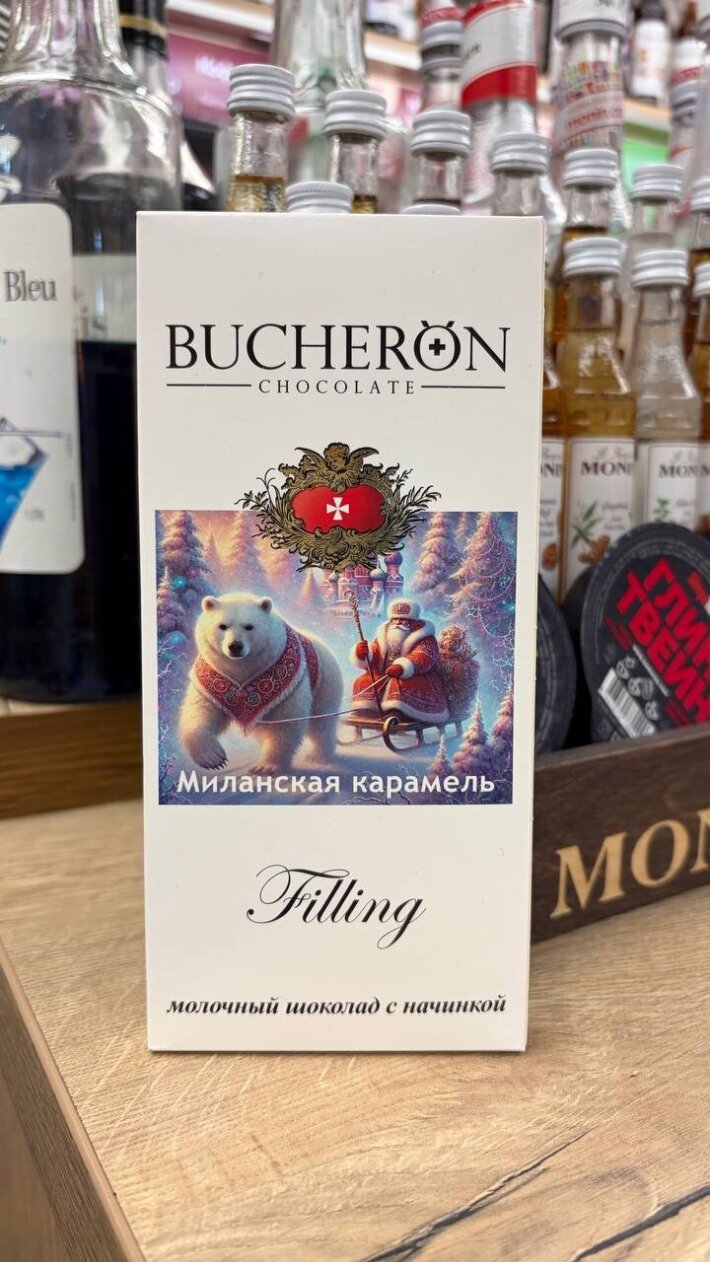 Шоколад «Bucheron молочный с начинкой Миланская карамель»