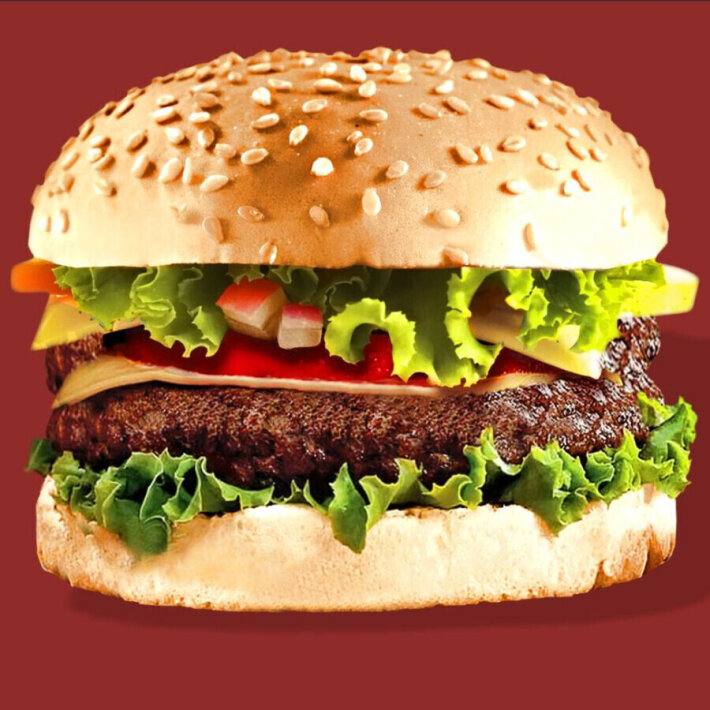 Бургер с говяжьей котлетой