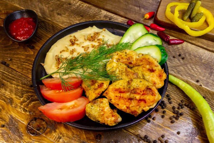 Картофельное пюре с курицей