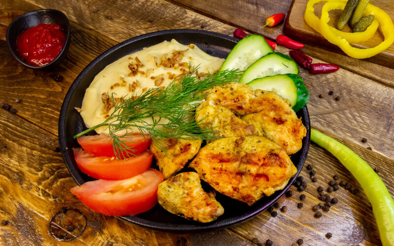 Картофельное пюре с курицей