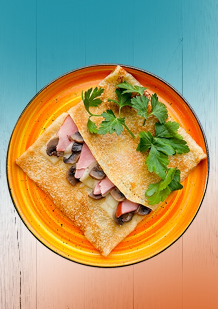 Ветчина, сыр и грибы