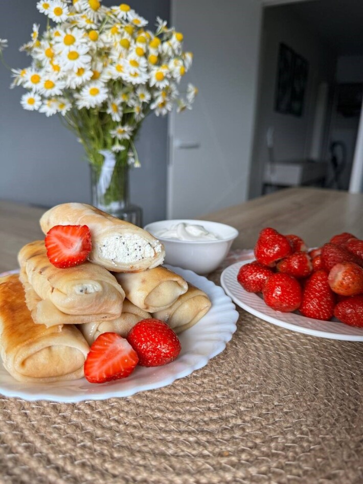 Блинчики с творогом и маком