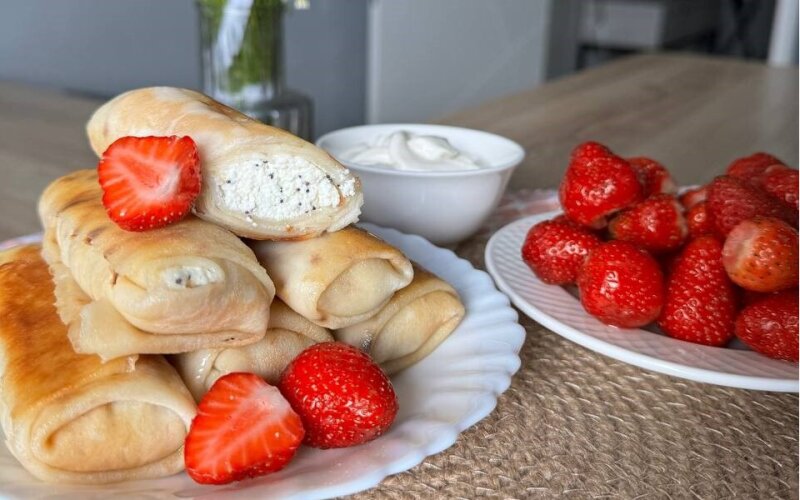 Блинчики с творогом и маком