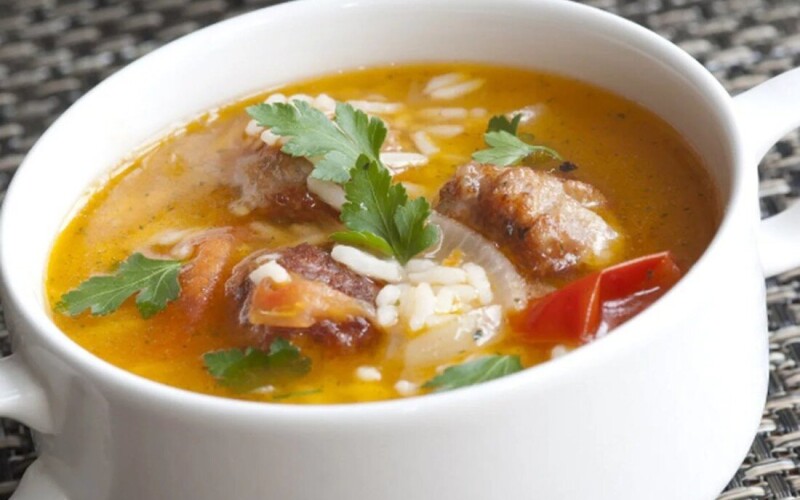 Суп рисовый с мясом