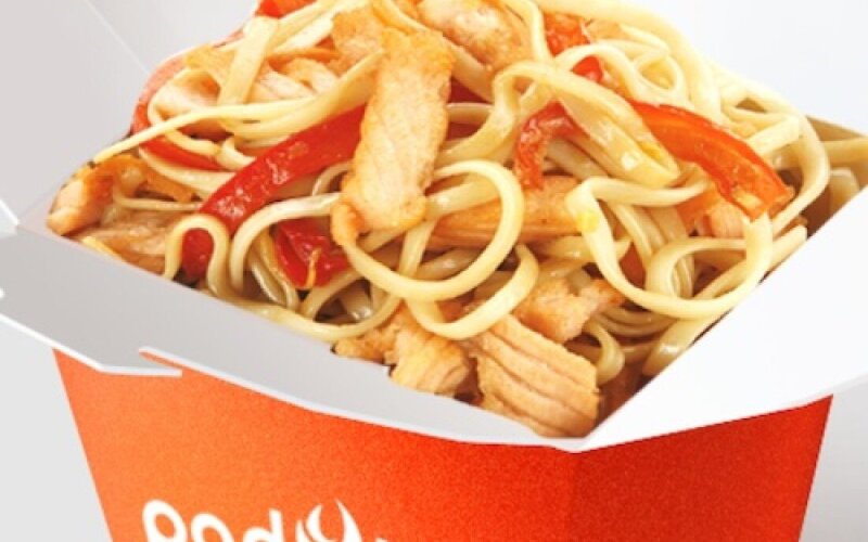 Лосось в сливочном соусе с лапшой удон