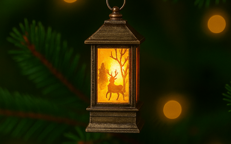 Новогодний светящийся фонарик на ёлку