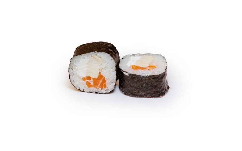 Ролл с лососем и тамаго