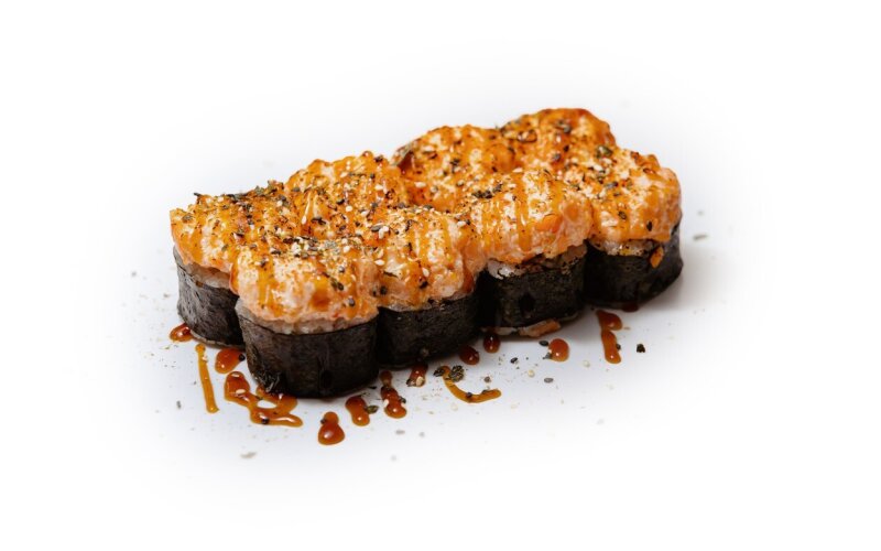 Ролл запеченный с креветкой и окунем