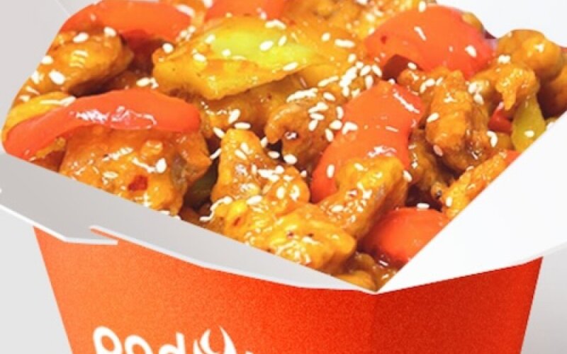 Свинина с ананасом на рисе