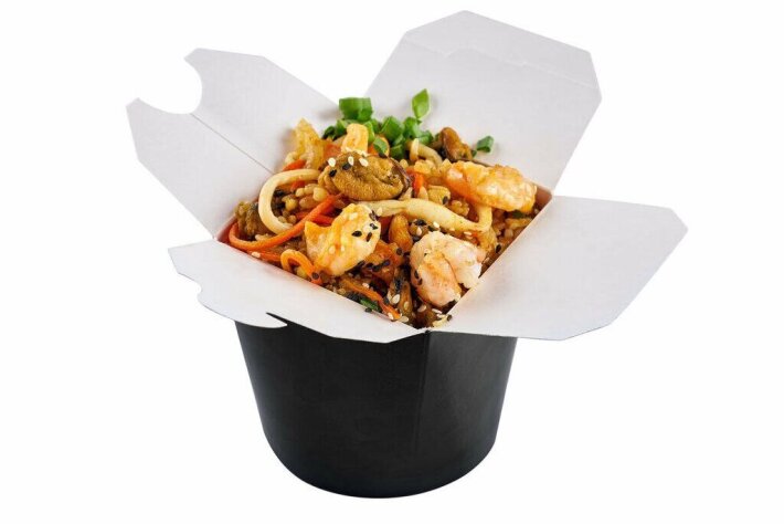 Рис с креветками и овощами «Терияки»