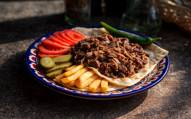 Донер в тарелке