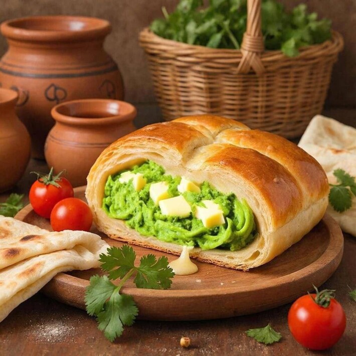 Слойка со шпинатом и сыром