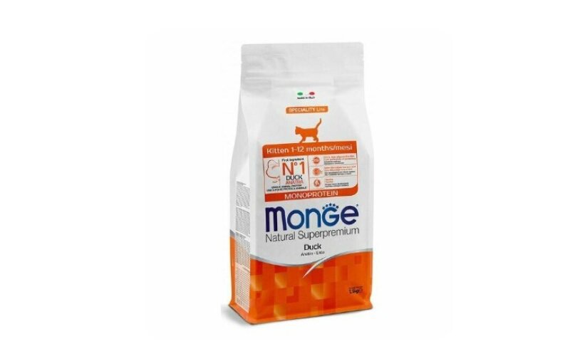 Monge Kitten Monoprotein Монопротеиновый корм для котят с уткой 400гр