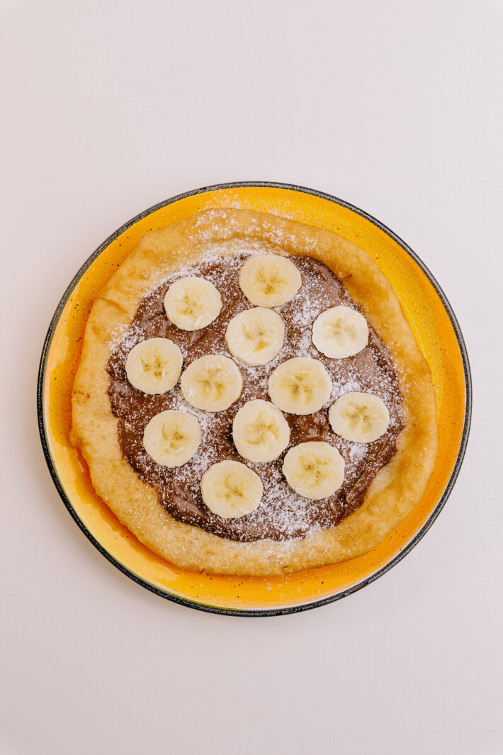 Лангош с нутеллой и бананом