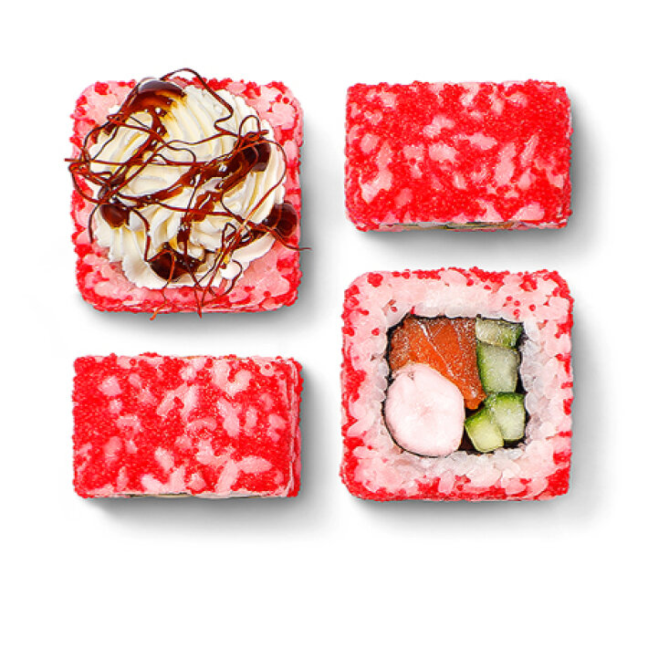 Унаги с лососем и креветкой