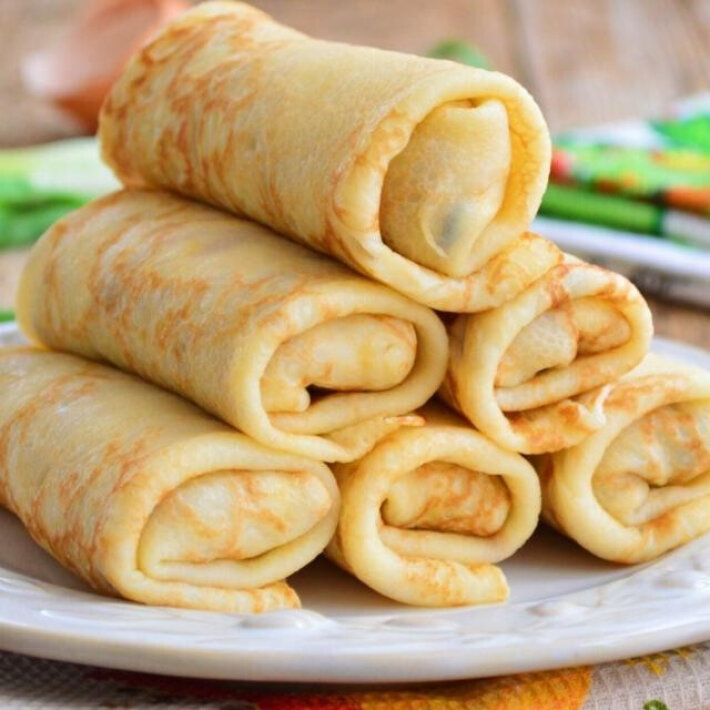 Блины с ветчиной и сыром