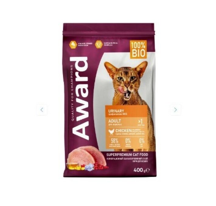 Award Urinary для взр. кошек для профиликтики мочекаменной болезни 