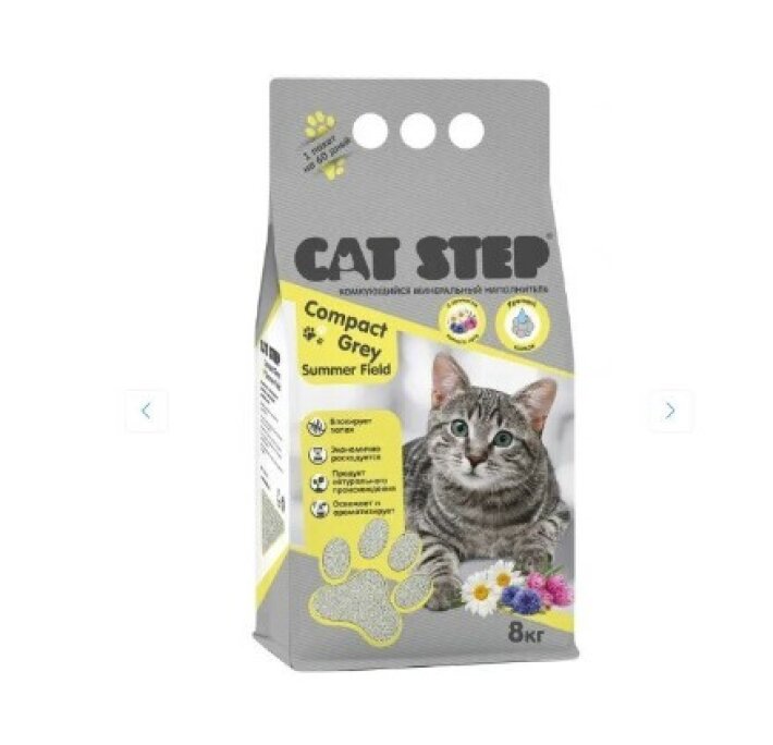 Cat Step Compact Grey Комкующийся минеральный наполнитель 