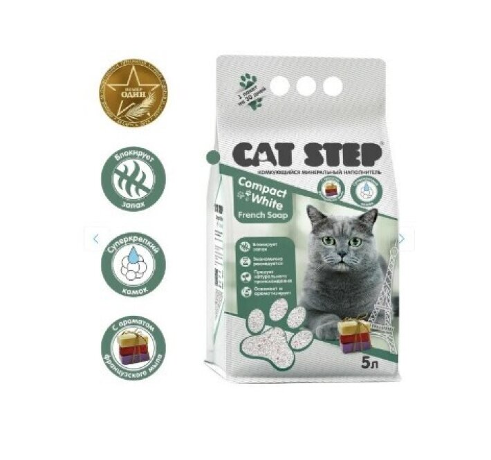 Cat Step Наполнитель комкующийся минеральный 