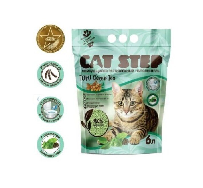 Cat Step Наполнитель комкующийся растительный Tofu 