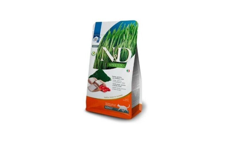 Farmina N&D Беззерновой корм для кошек "Сельдь,спирулина, ягоды годжи" 1,5кг