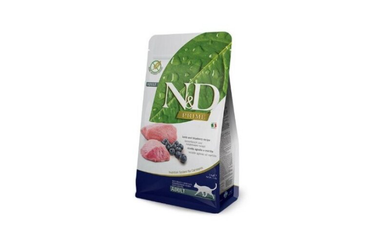 Farmina N&D GF Prime Cat Беззерновой корм для взрослых кошек "Ягненок и черника" 300гр