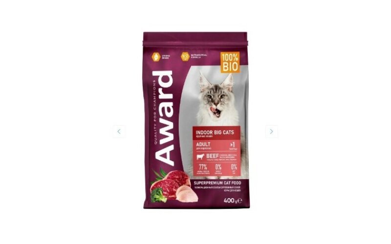 Award для крупных пород кошек "Говядина с курицей" 400гр