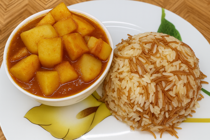 Картофельный соус с курицей