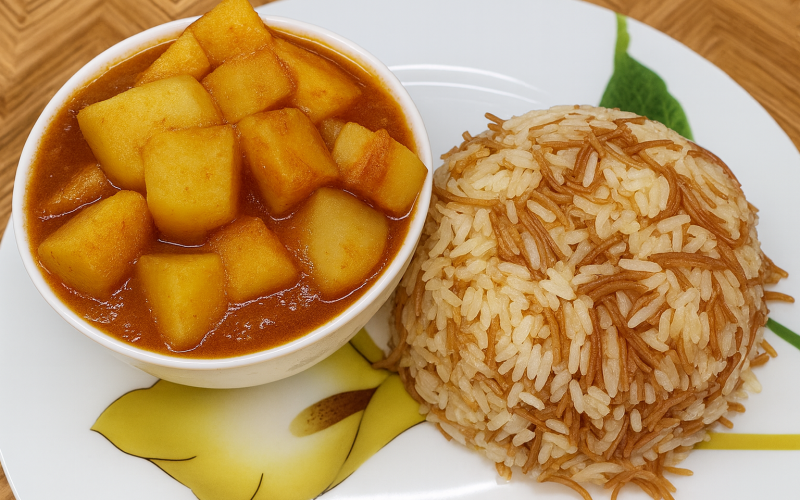 Картофельный соус с курицей