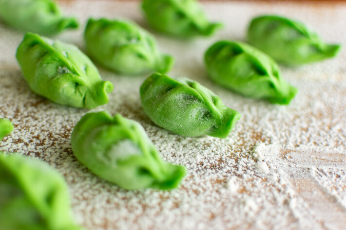 Вареники с рикотой и шпинатом