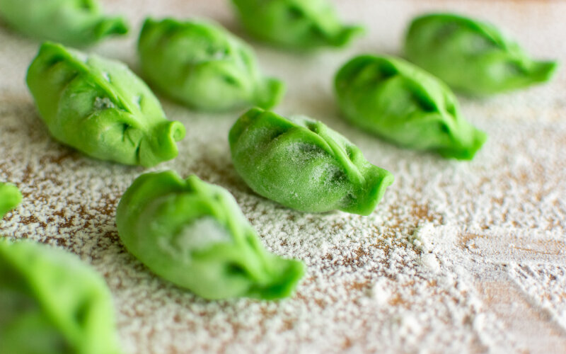 Вареники с рикотой и шпинатом