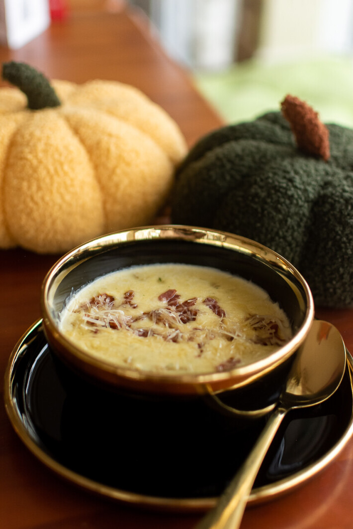 Крем-суп сырный с беконом