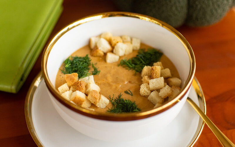 Крем-суп грибной с сухариками