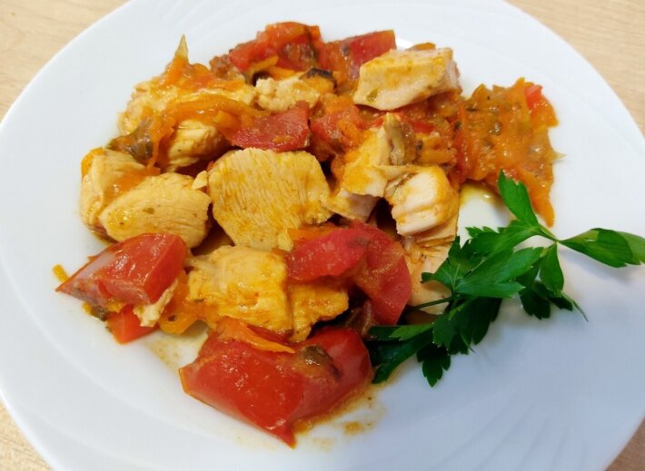 Сочная индейка с овощами