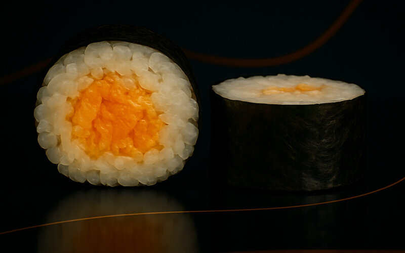 Хосомак с жаренным лососем