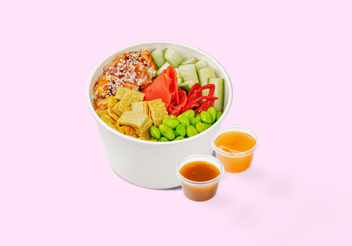 Поке с угрём и 2 соуса