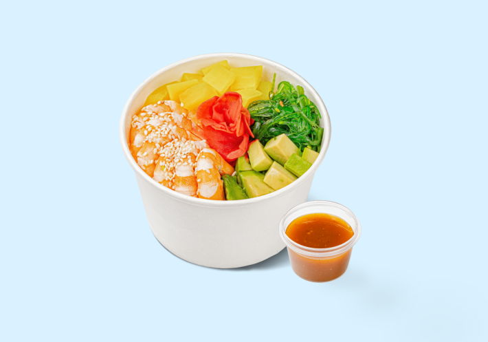 Поке с креветкой и соусом