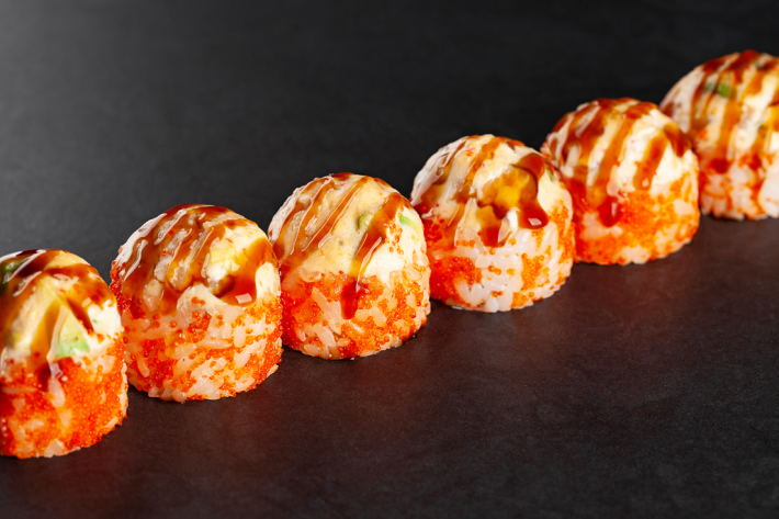 Запечённый с креветкой и авокадо