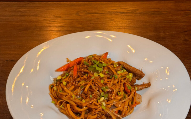 Удон с уткой и устричным соусом