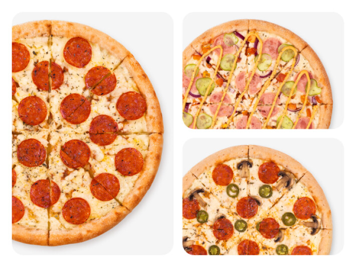 Комбо №5: Пиццы Пепперони, Чизбургер и Фиеста