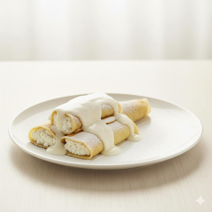 Блинчики с творогом и сгущенкой