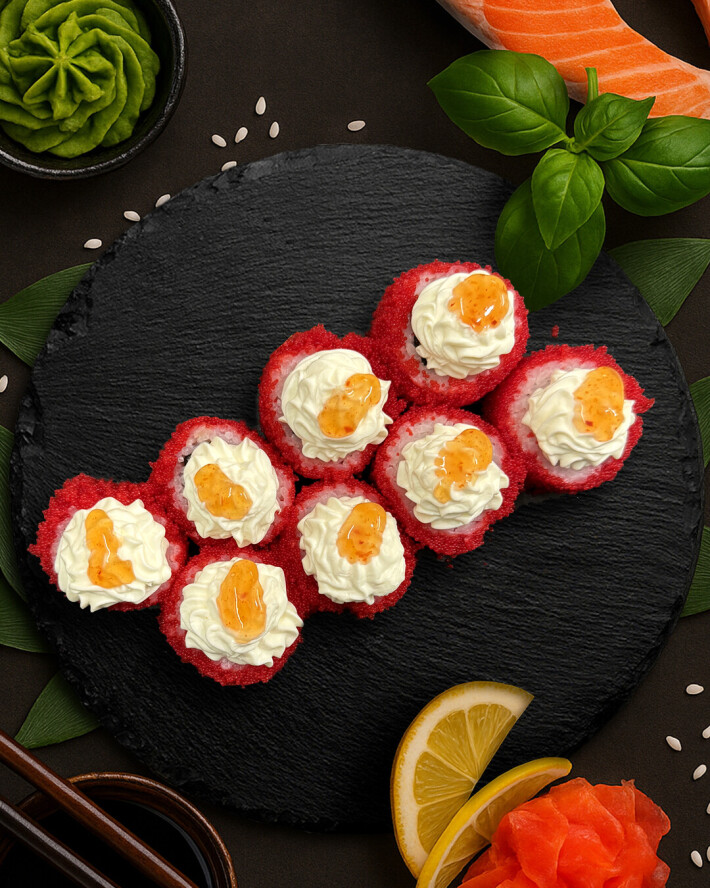 Ролл с лососем и манго