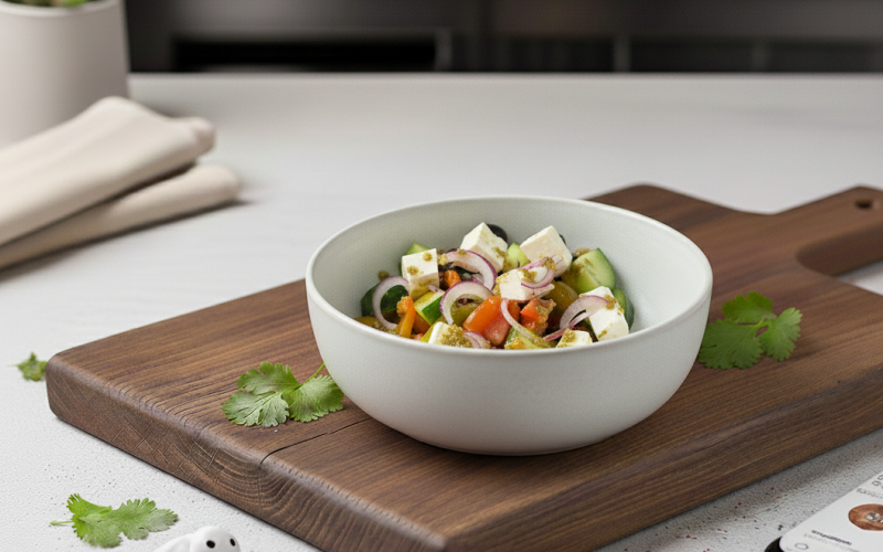 Греческий с песто и перцем