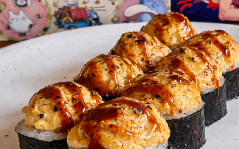 Ролл запечённый с лососем