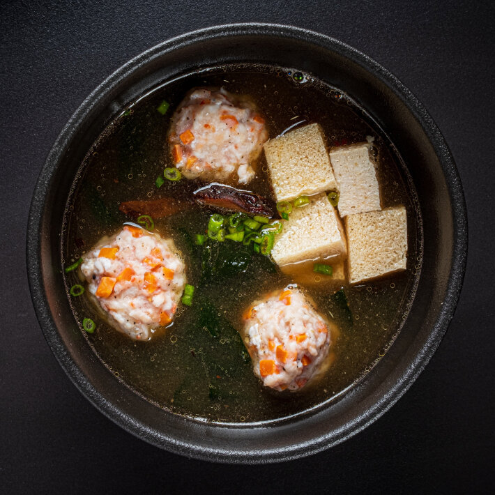 Мисо-суп с тигровой креветкой